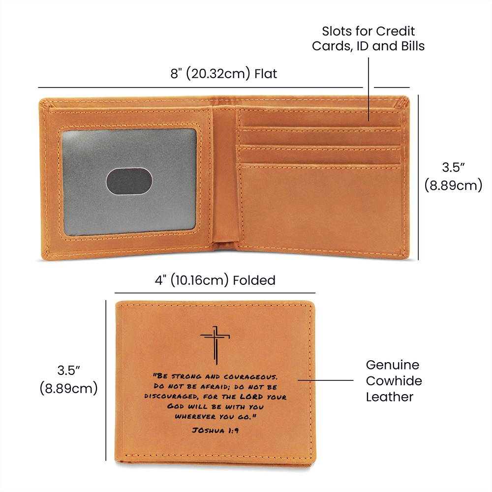 Be Strong And Courageous Joshua 1:9 Graphic Leather Wallet