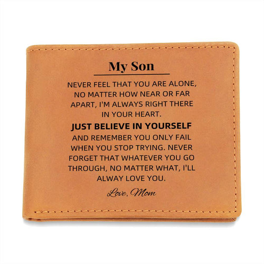 My Son - Never Feel That You Are Alone Graphic Leather Wallet