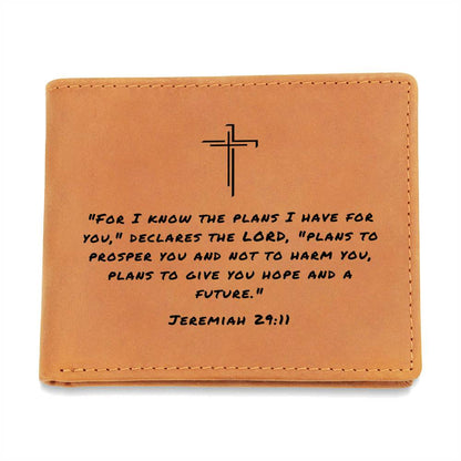 For I know The Plan I Have For You Jeremiah 29:11 Graphic Leather Wallet