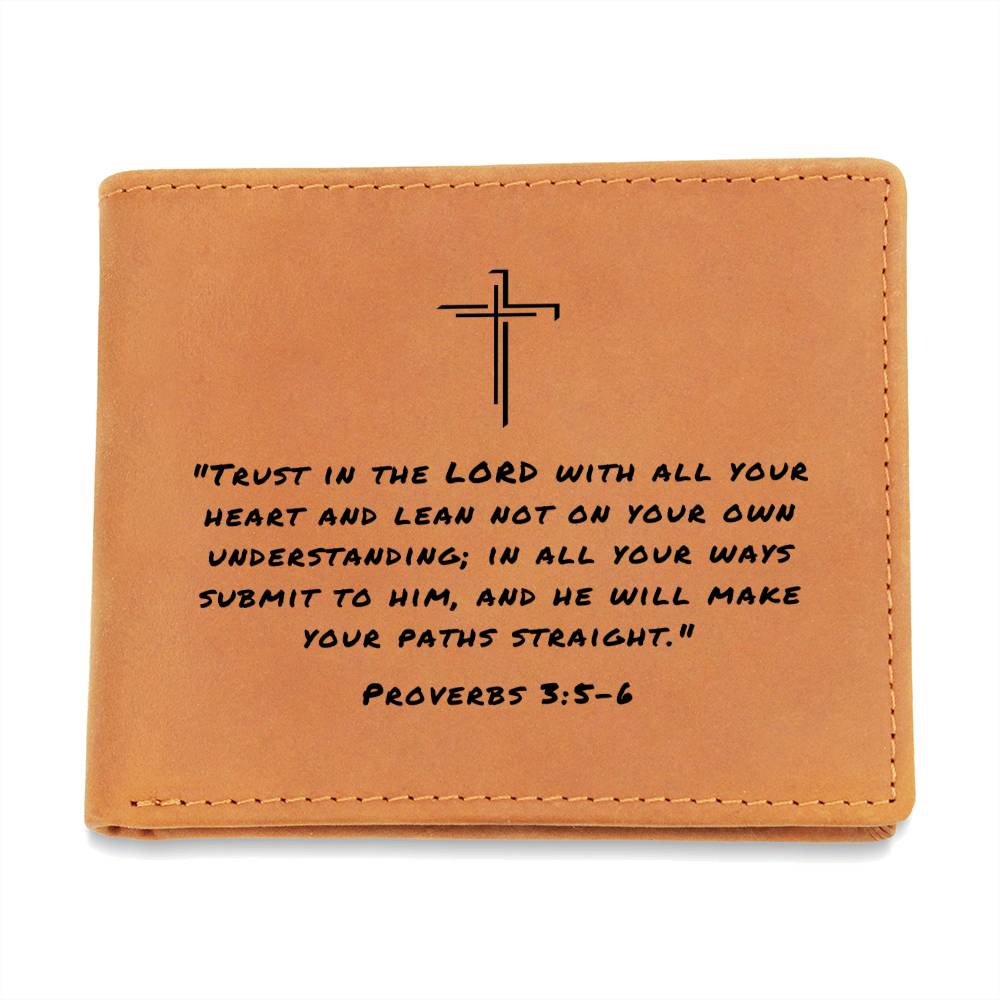 Trust In The Lord Proverbs 3:5-6 Graphic Leather Wallet