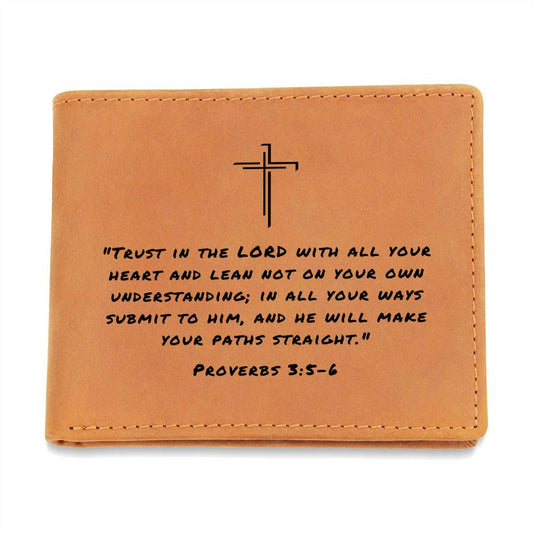 Trust In The Lord Proverbs 3:5-6 Graphic Leather Wallet