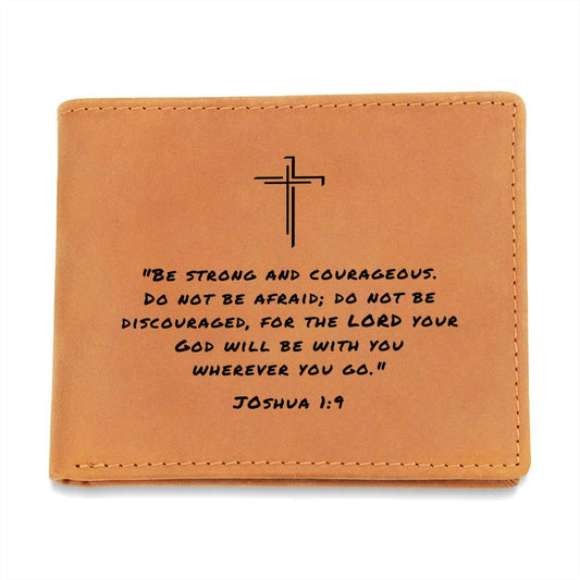 Be Strong And Courageous Joshua 1:9 Graphic Leather Wallet