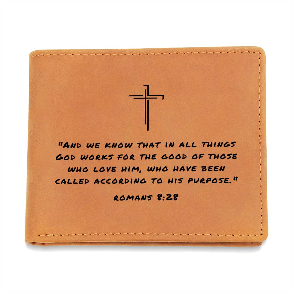 All Things God Works For The Good Romans 8:28 Graphic Leather Wallet