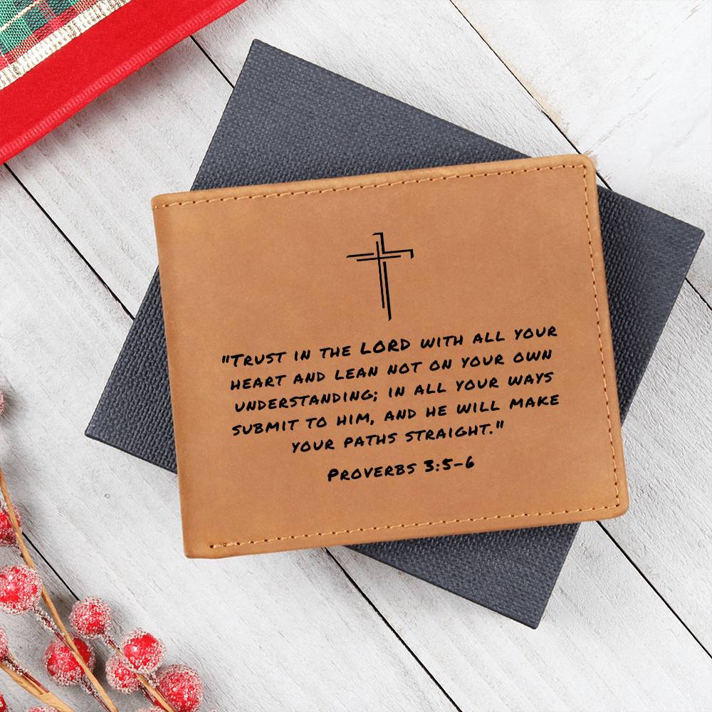 Trust In The Lord Proverbs 3:5-6 Graphic Leather Wallet