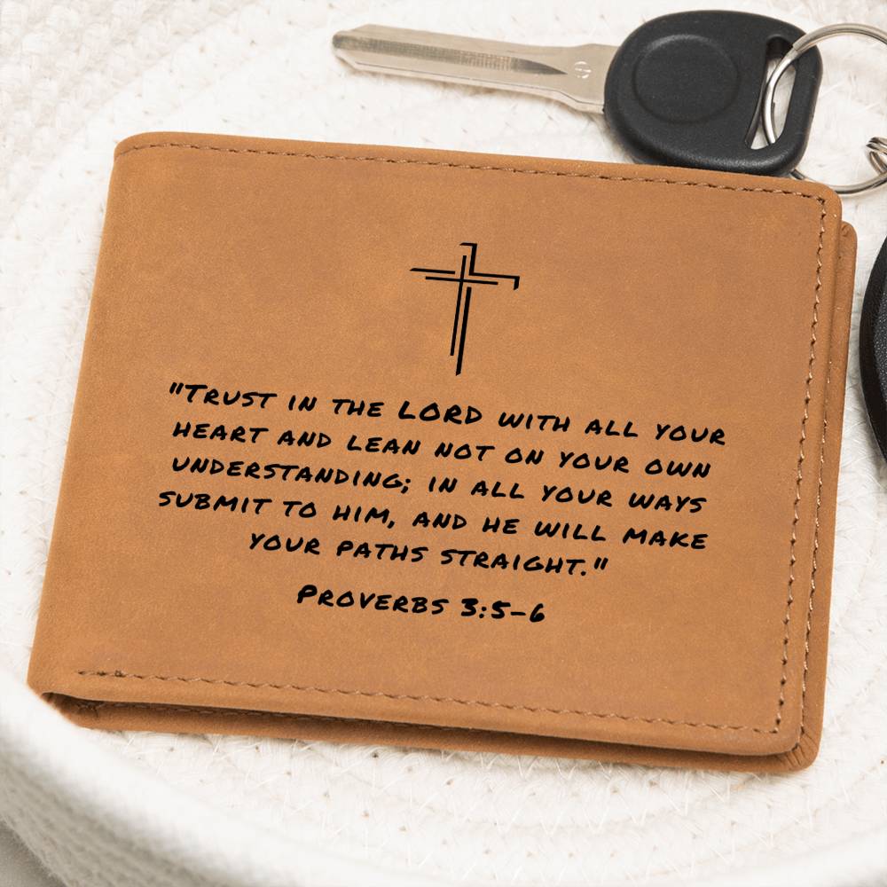 Trust In The Lord Proverbs 3:5-6 Graphic Leather Wallet