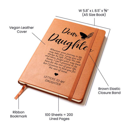 Letters To My Daughter Journal, Baby or Memory Graphic Leather Journal