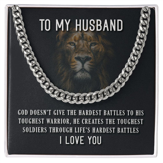 To My Husband Lion Cuban Link