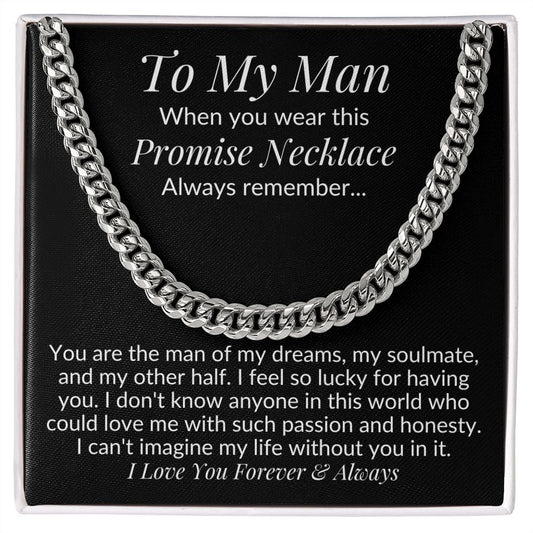 To My Man Promise Cuban Link Chain