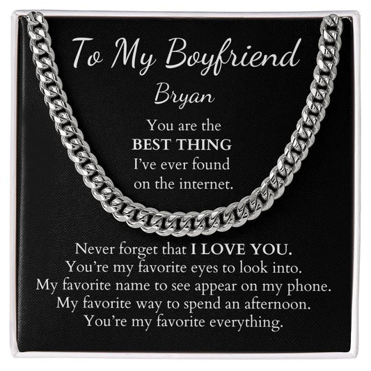 To My Boyfriend - Cuban Link - Personalized Message Card