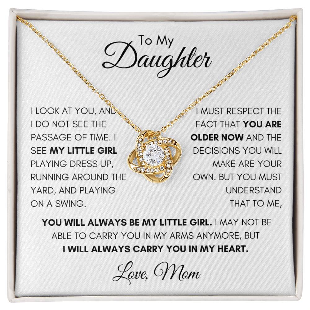 Always Be My Little Girl Love Knot Necklace