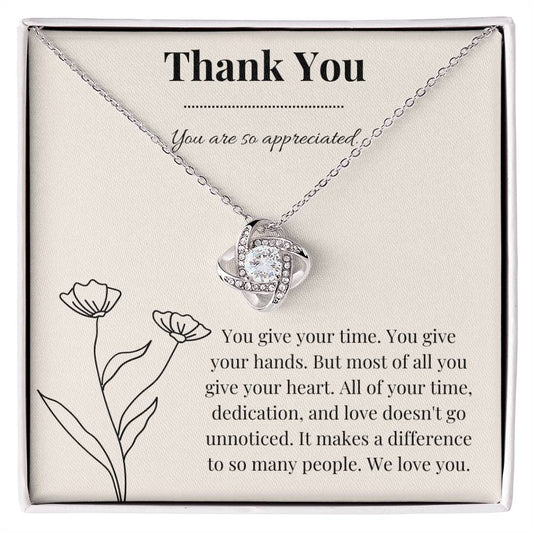 Thank You Love Knot Necklace (to a loved one)
