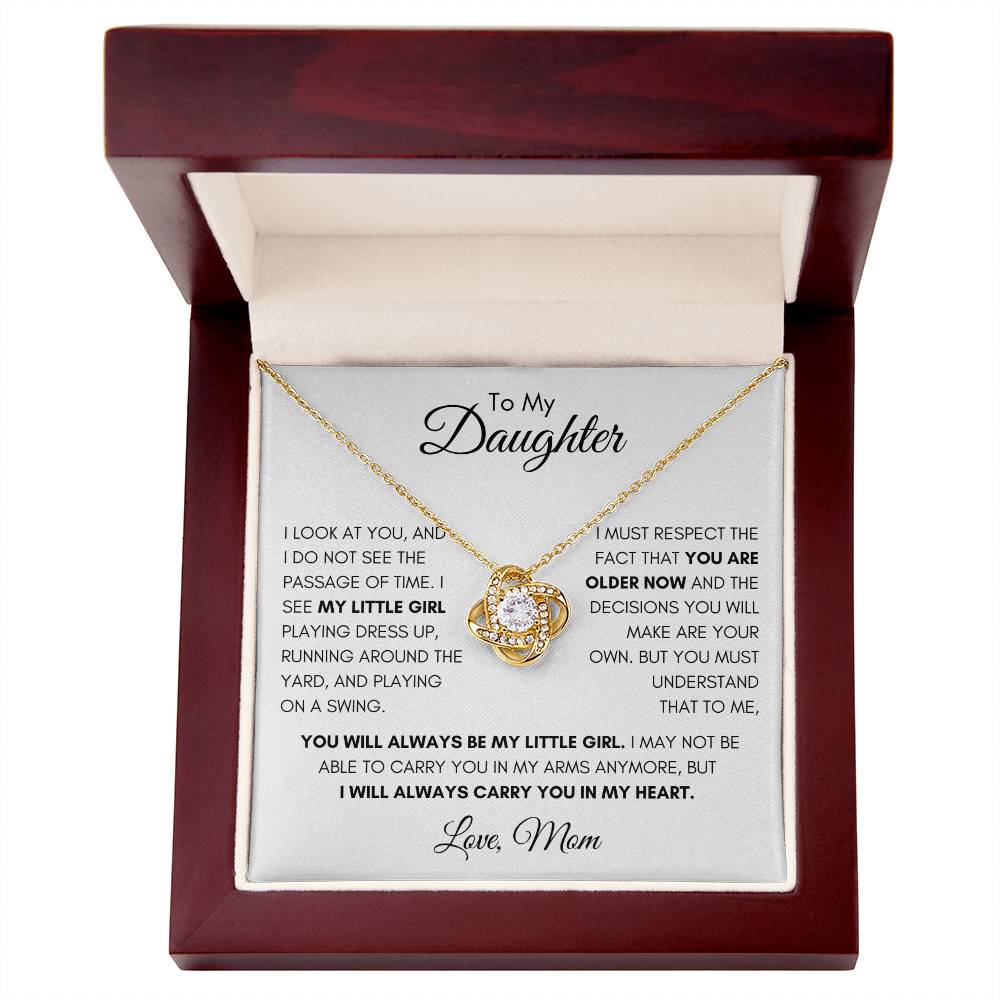 Always Be My Little Girl Love Knot Necklace