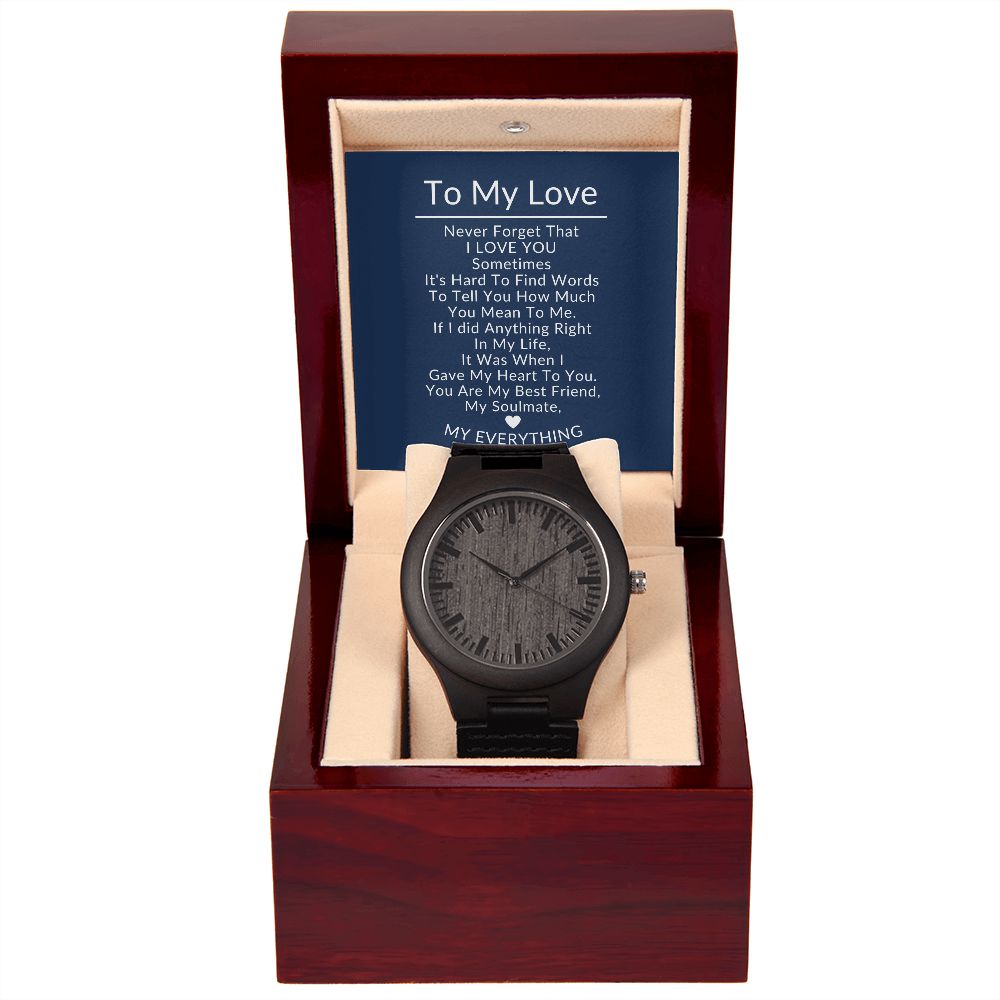 To My Love Wooden Watch