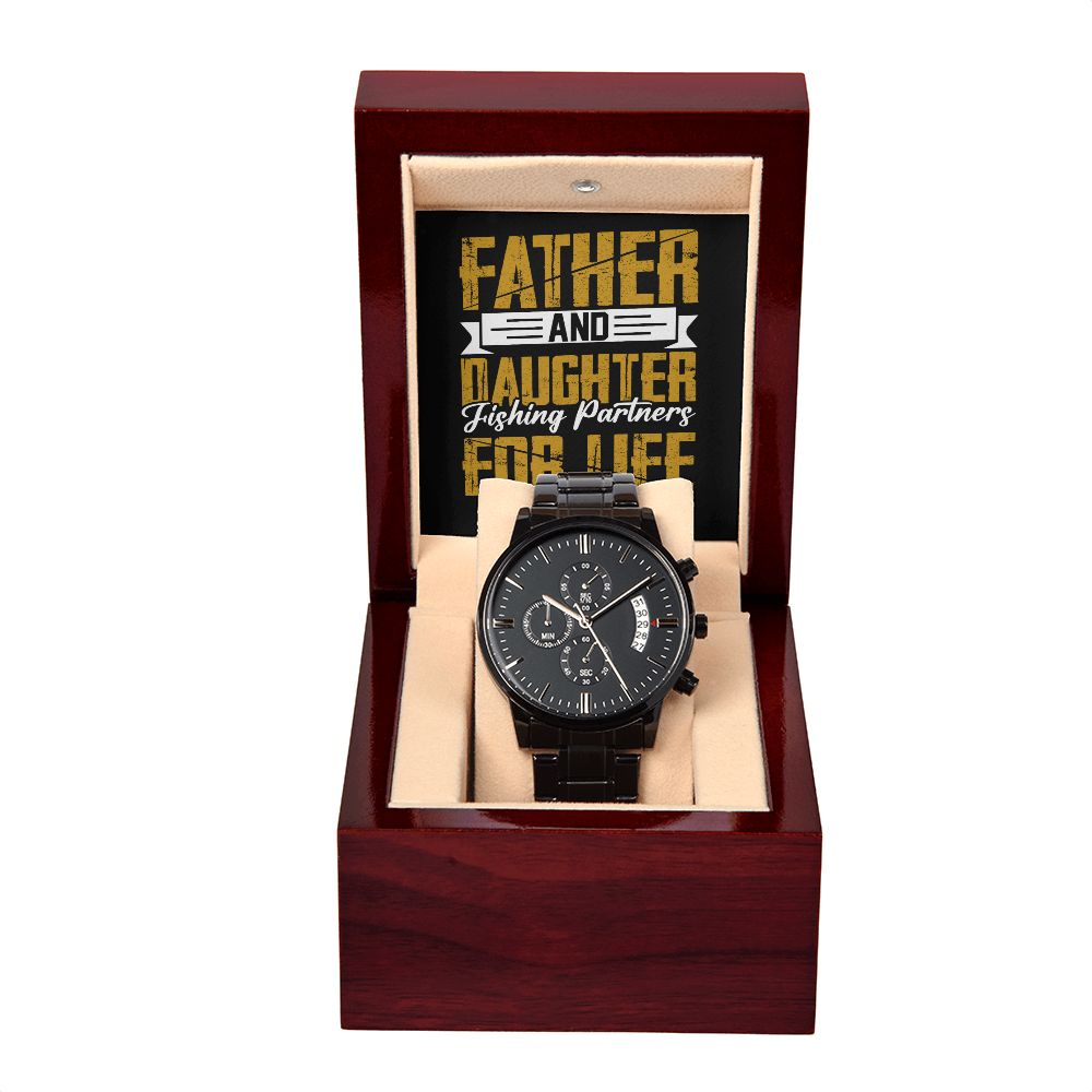 Father and Daughter Fishing Partners For Life 3 Chronograph Watch