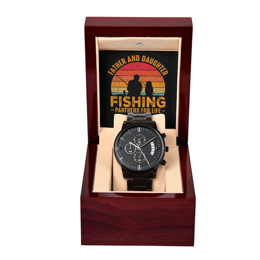 Father and Daughter Fishing Partners For Life 2 Chronograph Watch