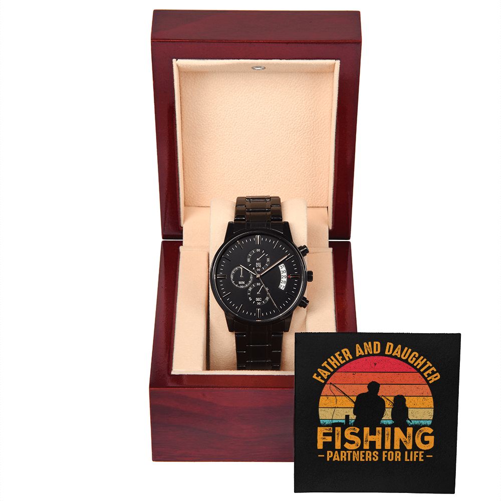 Father and Daughter Fishing Partners For Life 2 Chronograph Watch