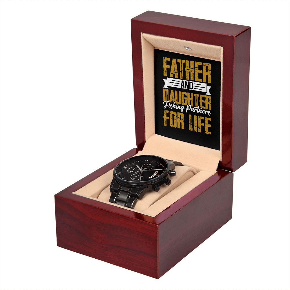 Father and Daughter Fishing Partners For Life 3 Chronograph Watch