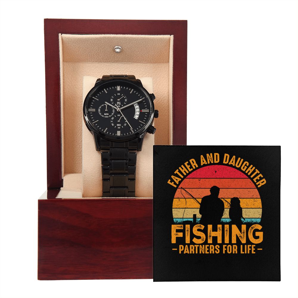 Father and Daughter Fishing Partners For Life 2 Chronograph Watch