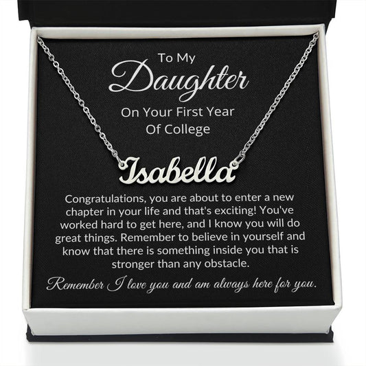 To My Daughter Freshman Year Personalized Name Necklace