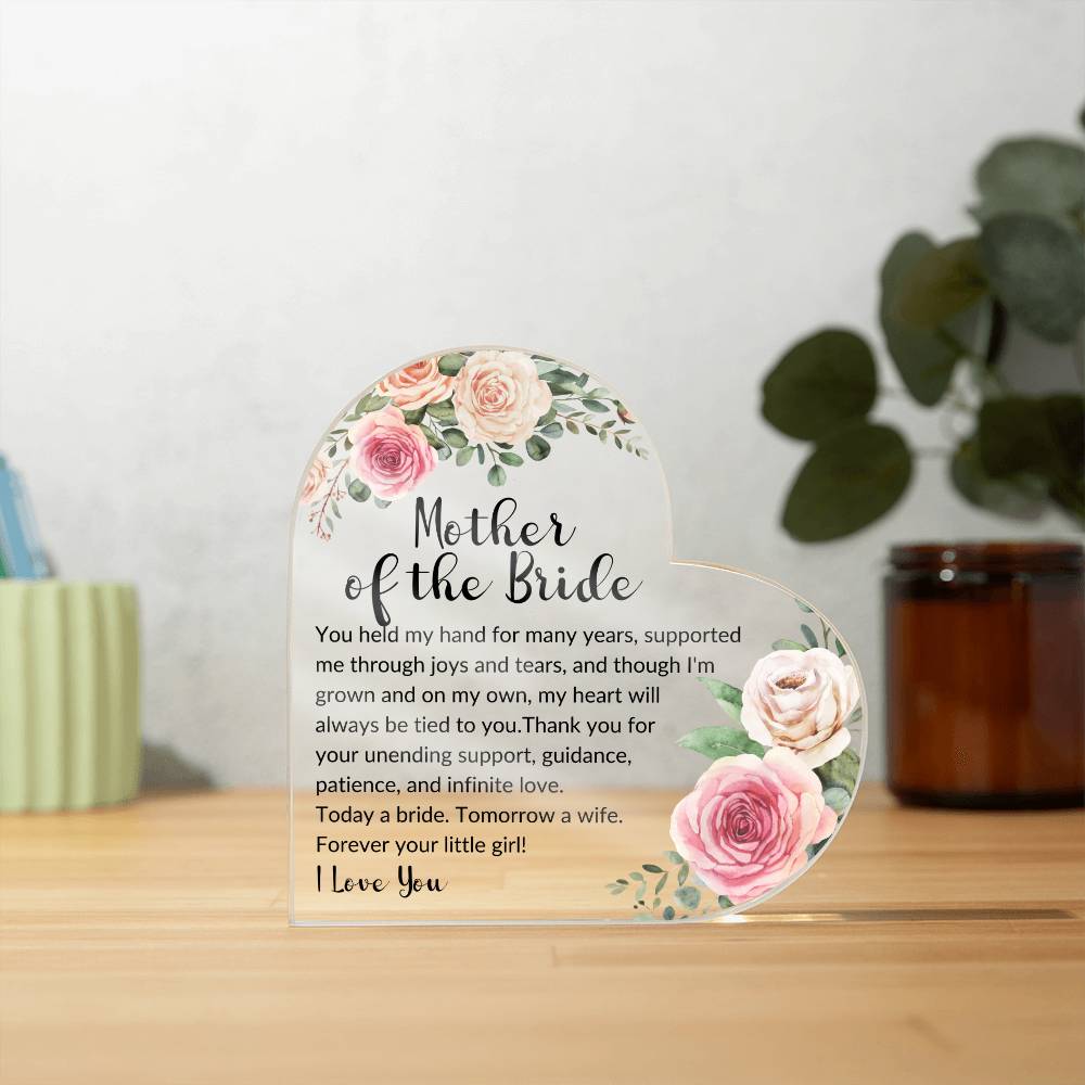 Mother of the Bride Acrylic Heart Plaque