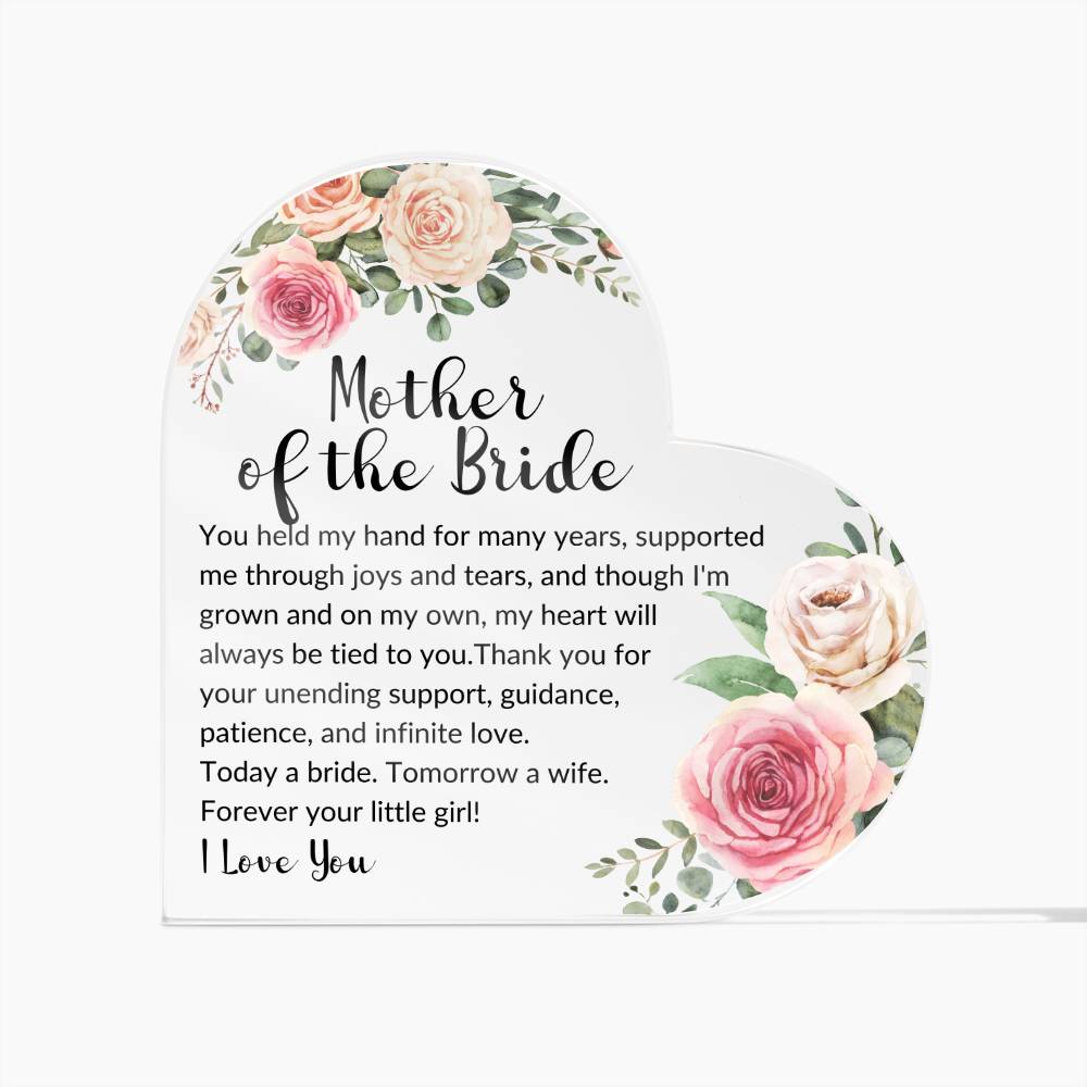 Mother of the Bride Acrylic Heart Plaque