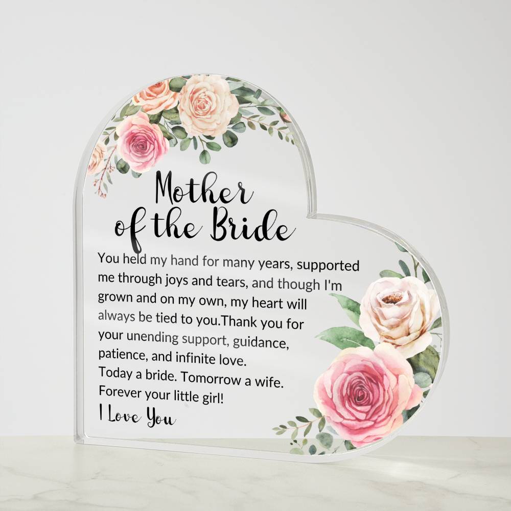 Mother of the Bride Acrylic Heart Plaque