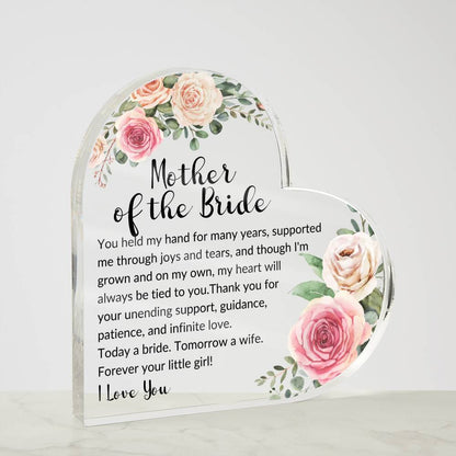 Mother of the Bride Acrylic Heart Plaque