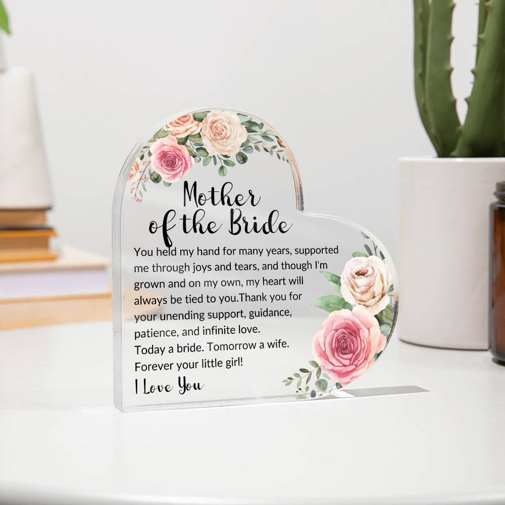 Mother of the Bride Acrylic Heart Plaque