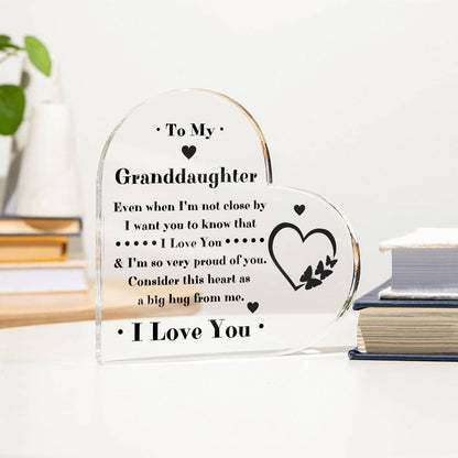 To My Granddaughter Heart Acrylic Plaque