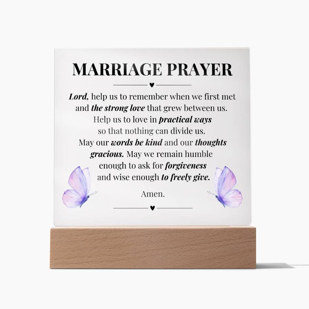 Marriage Prayer Couples LED Room Décor and Night Light