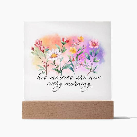 His Mercies Are New Every Morning Faith-Based Acrylic Plaque