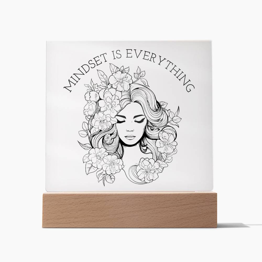 Mindset Is Everything Line Art LED Acrylic Night Light