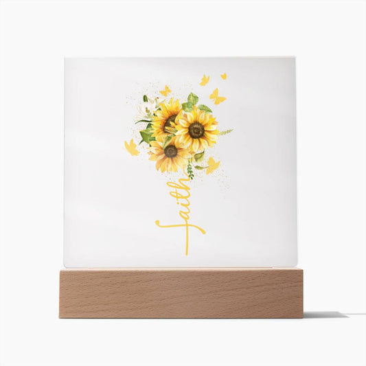 Faith Sunflower Acrylic Plaque