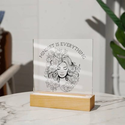 Mindset Is Everything Line Art LED Acrylic Night Light