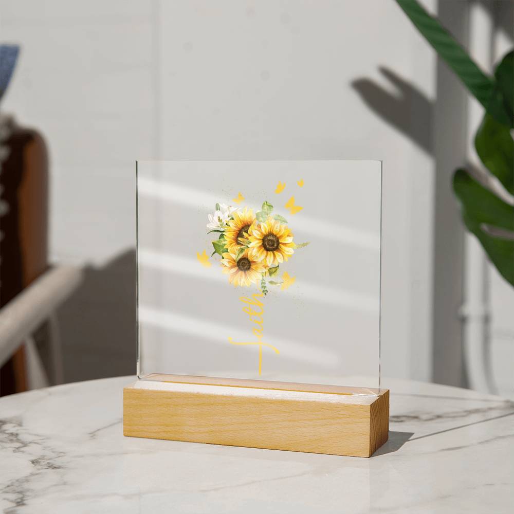 Faith Sunflower Acrylic Plaque