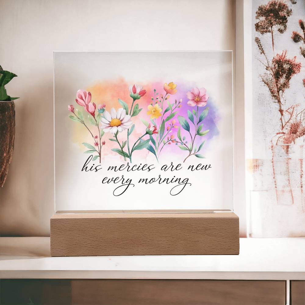 His Mercies Are New Every Morning Faith-Based Acrylic Plaque
