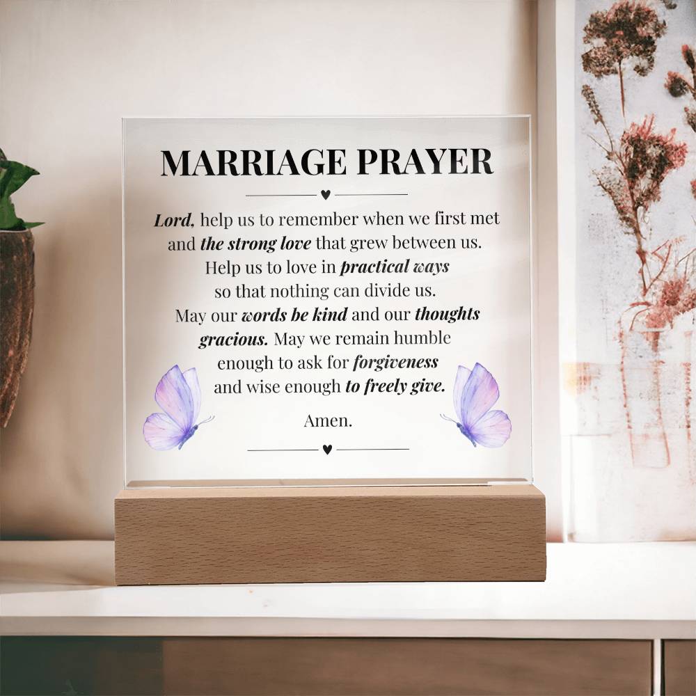 Marriage Prayer Couples LED Room Décor and Night Light