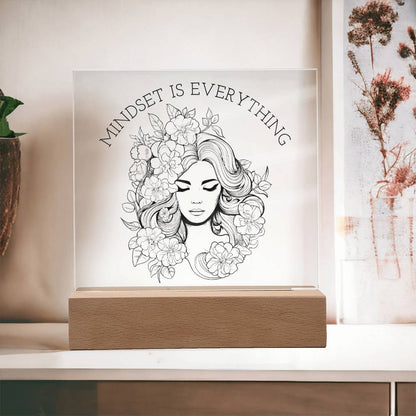 Mindset Is Everything Line Art LED Acrylic Night Light