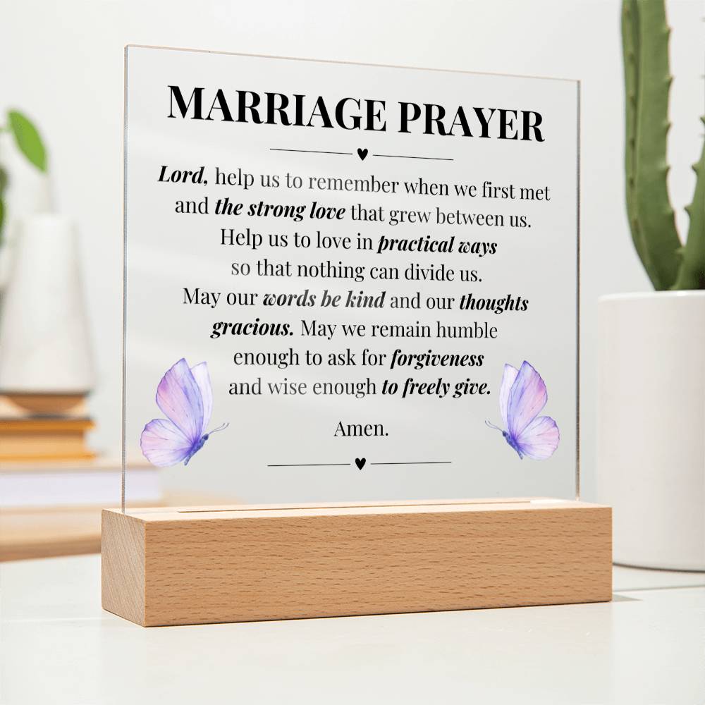 Marriage Prayer Couples LED Room Décor and Night Light