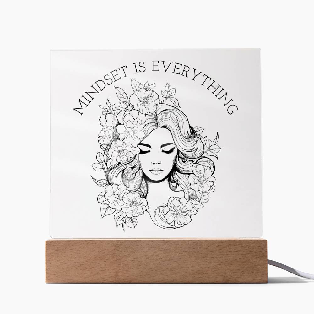 Mindset Is Everything Line Art LED Acrylic Night Light