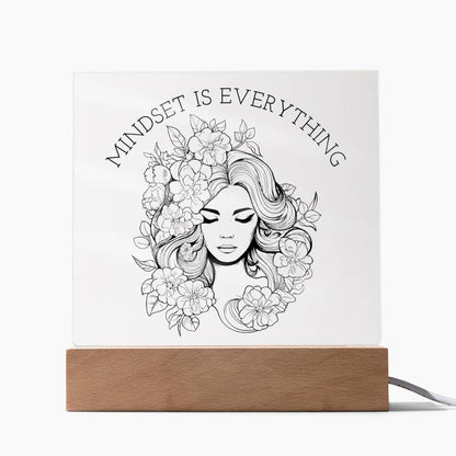 Mindset Is Everything Line Art LED Acrylic Night Light