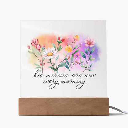 His Mercies Are New Every Morning Faith-Based Acrylic Plaque