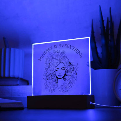 Mindset Is Everything Line Art LED Acrylic Night Light