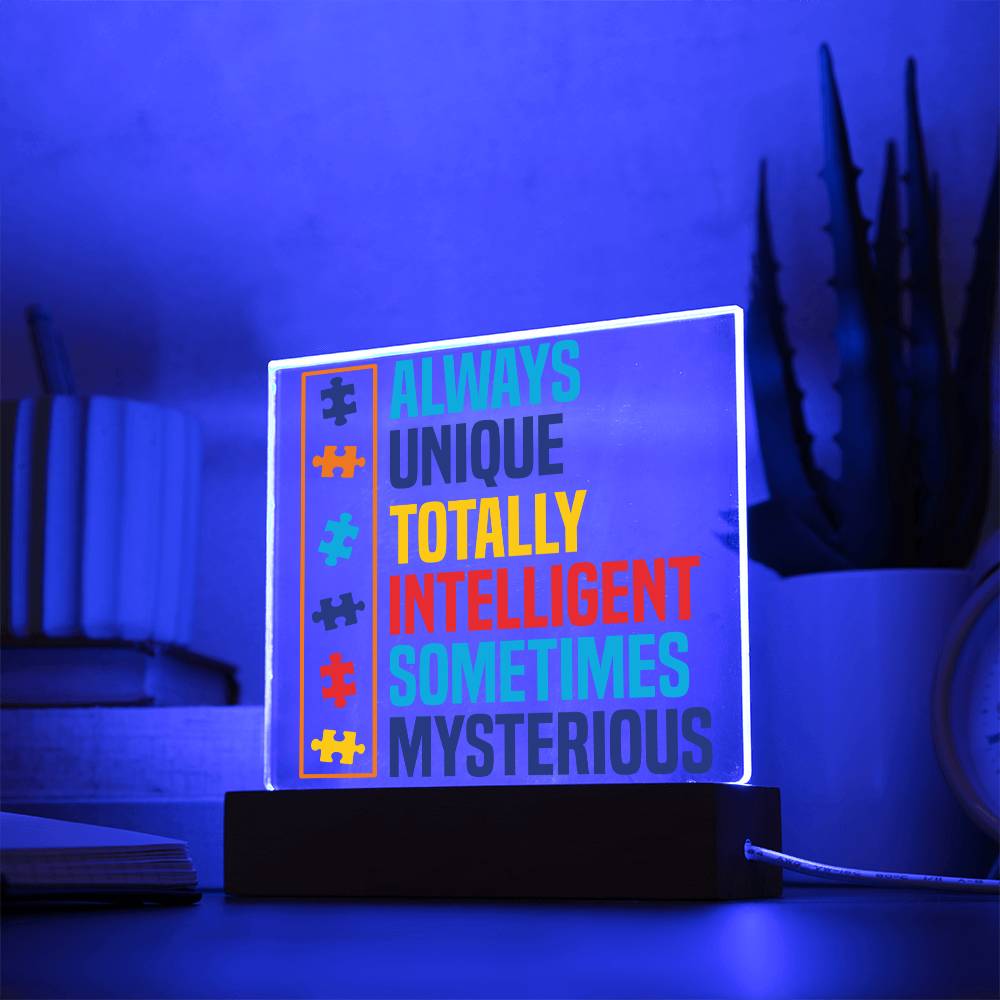 Always Unique LED Acrylic Plaque - Autism Awareness