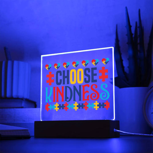 Choose Kindness LED Acrylic Plaque - Autism Awareness