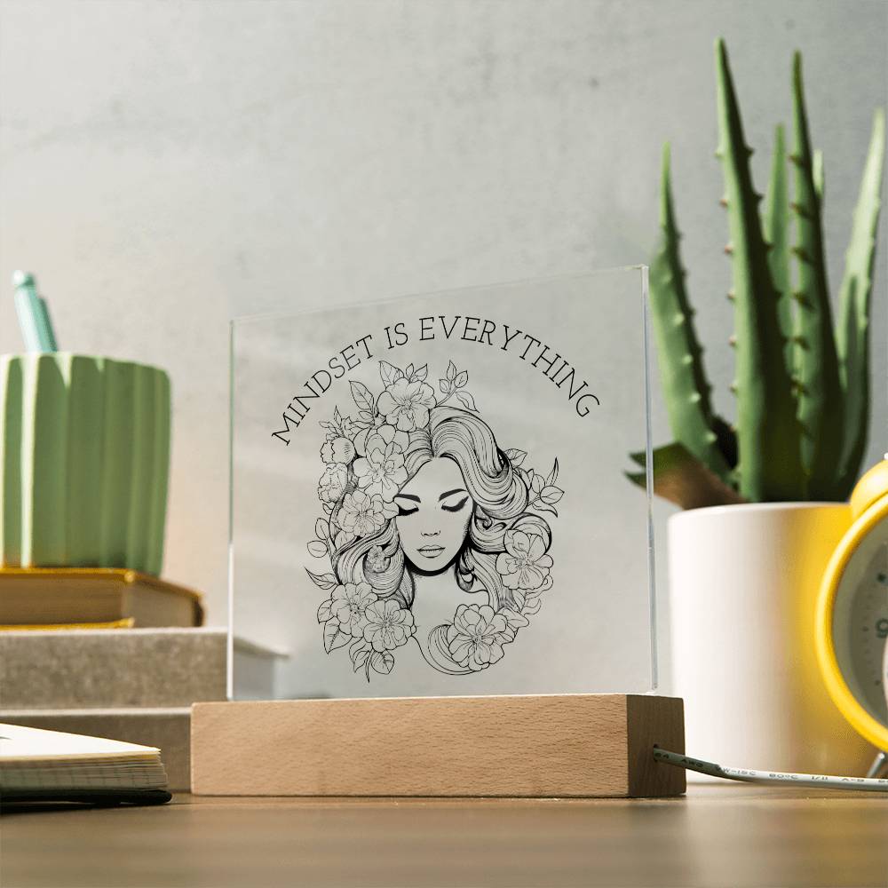 Mindset Is Everything Line Art LED Acrylic Night Light