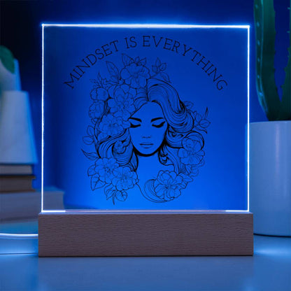 Mindset Is Everything Line Art LED Acrylic Night Light