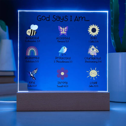 God Says I Am - Kids Room Decor and Night Light