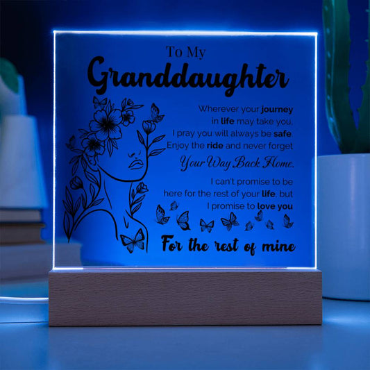 To My Granddaughter "Wherever Your Journey" LED Acrylic Plaque