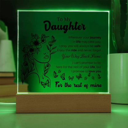 To My Daughter "Wherever Your Journey" LED Acrylic Plaque